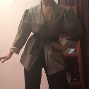 Bubble Sleeve Textured Blazer